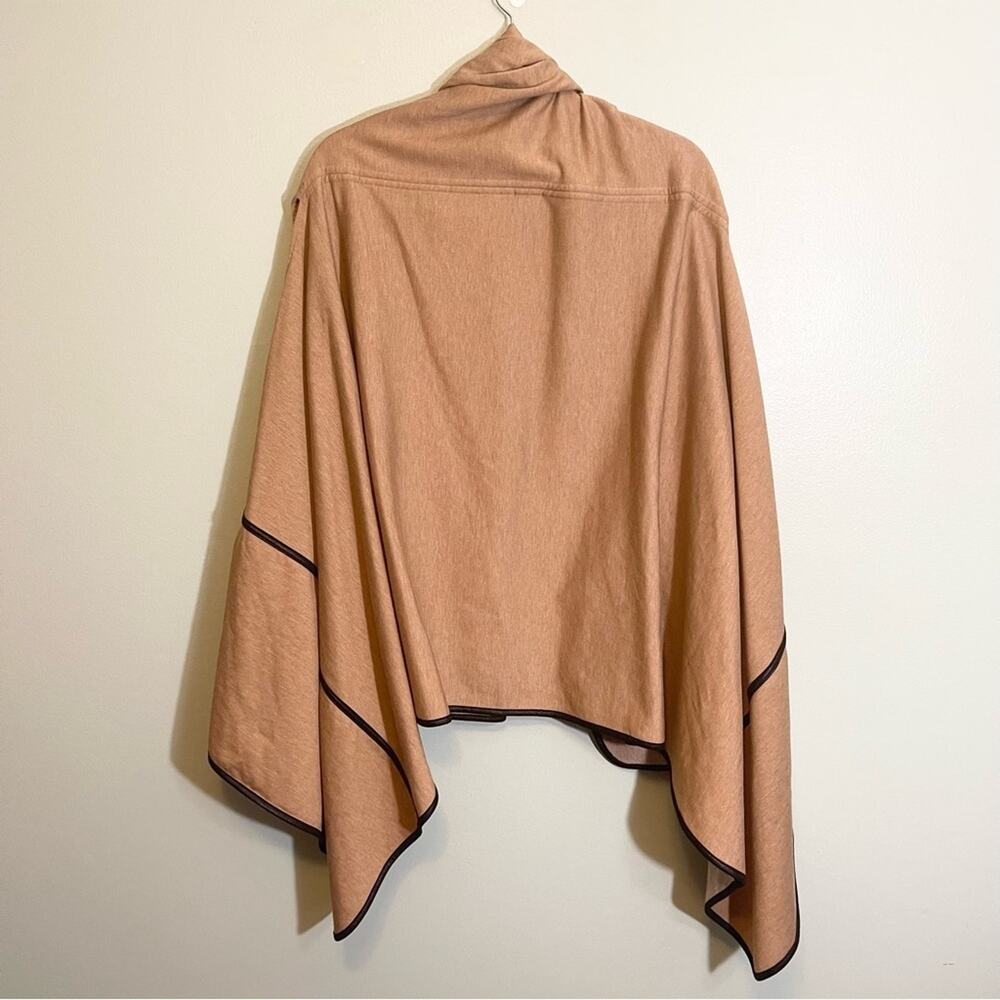 Chico's Womens Stretch Contrast Edging Ann Marie Ruana Wrap Brown One Size‎ - Picture 8 of 13